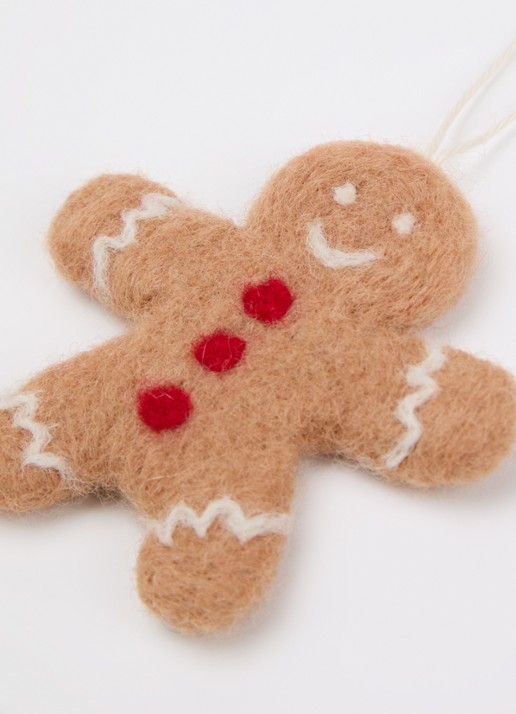 Aveva Gingerbread kersthanger 8,5 cm - detail 3 lichtbruin