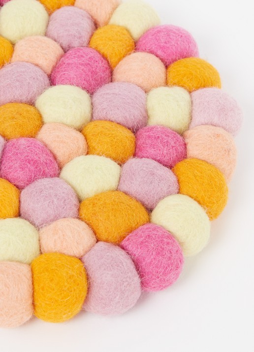 Aveva Pannenonderzetter van wol - voorkant 2 multicolor