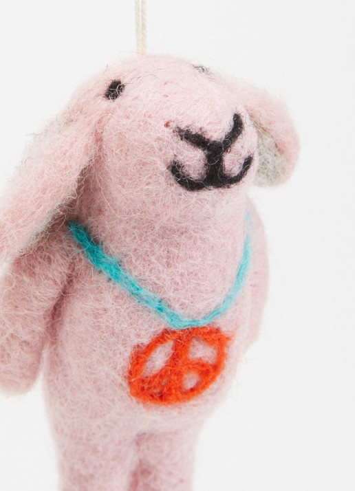Aveva Rabbit peace little hangings decoratie  - voorkant 2 lichtroze
