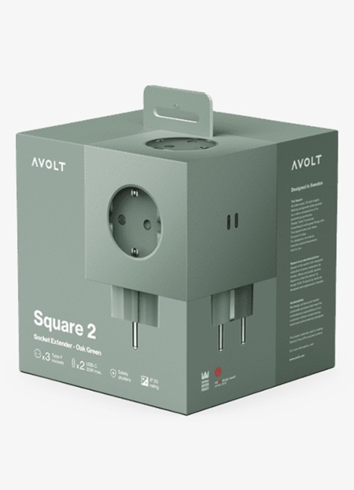 Avolt Square 2 Dual USB-C stekkerdoos 30W - detail 5 groen