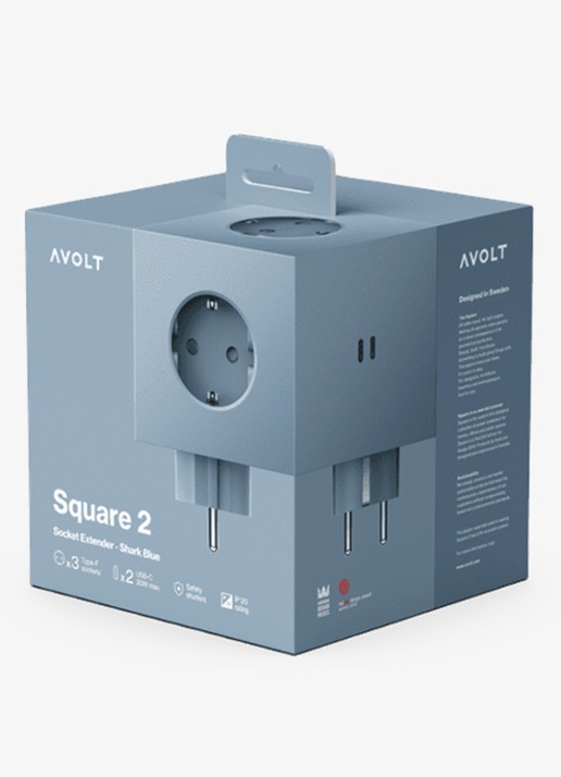Avolt Square 2 Dual USB-C stekkerdoos 30W - detail 3 blauw