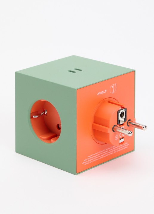 Avolt Square 2 Dual USB-C stekkerdoos 30W - voorkant 2 groen
