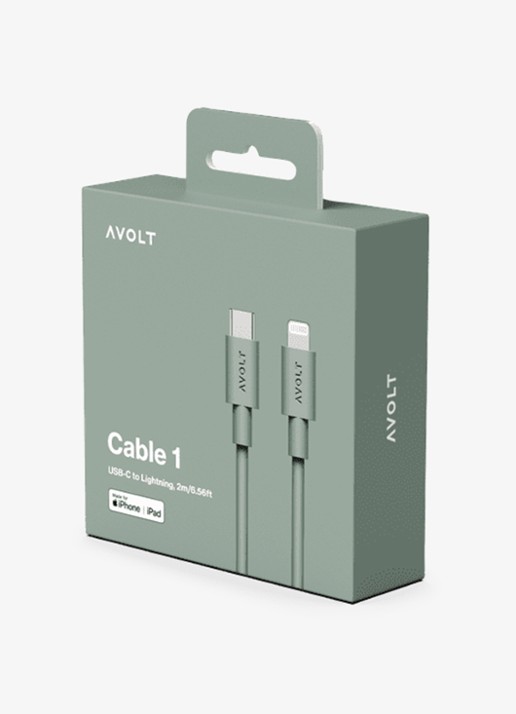 Avolt USB-C to Lightning oplaadkabel 60W - 2 meter - detail 3 groen