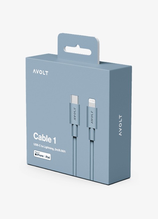 Avolt USB-C to Lightning oplaadkabel 60W - 2 meter - detail blauw