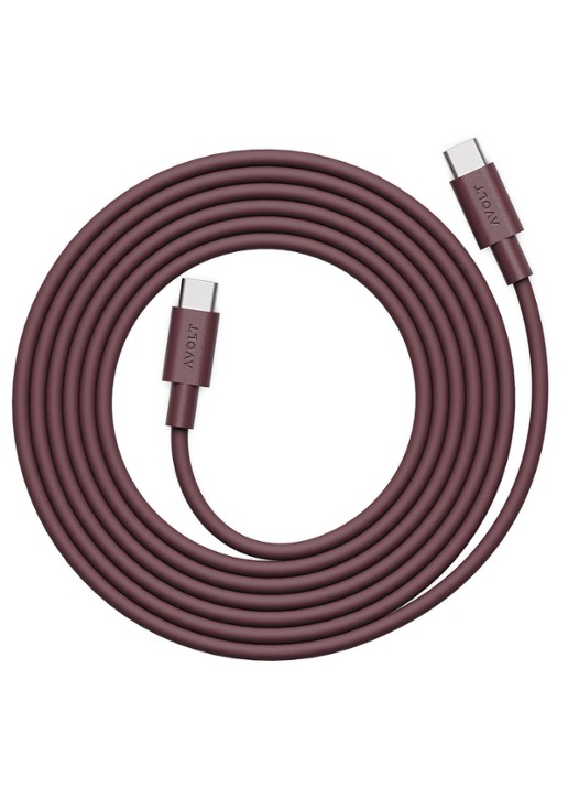 Avolt USB-C to USB-C kabel 100W - 2 meter - voorkant rood