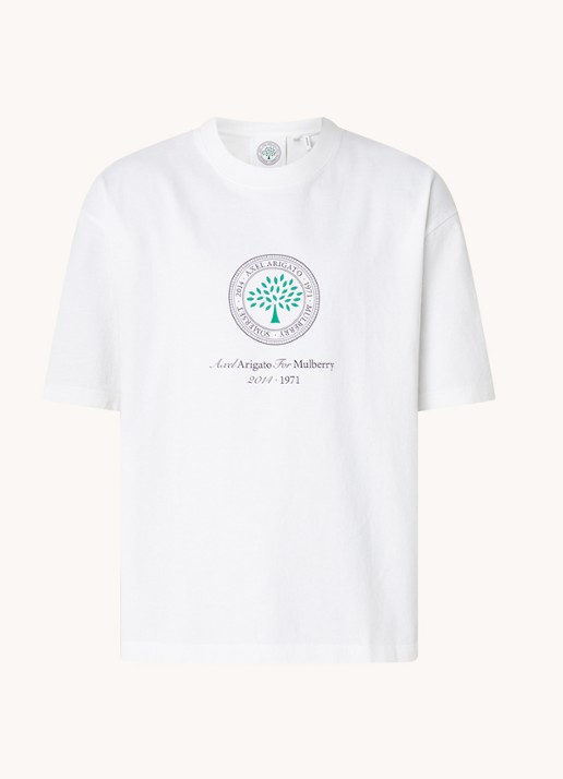 Axel Arigato AA x Mulberry Box Fit T-shirt met logo - unisex - voorkant 7 wit