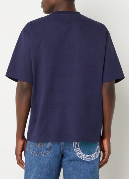 Axel Arigato AA x Mulberry Box Fit T-shirt met logo - unisex - achterkant 7 donkerblauw
