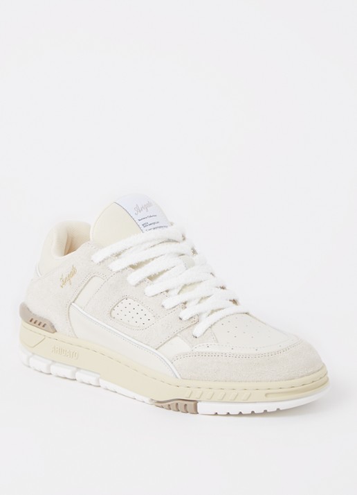 Axel Arigato Area Lo sneaker van leer met suède details - voorkant gebroken wit