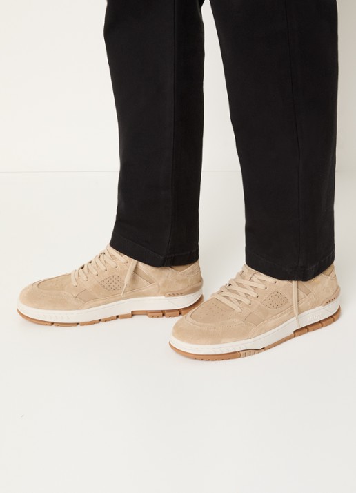 Axel Arigato Area Lo sneaker van suède met details van nubuck - voorkant 5 naturel