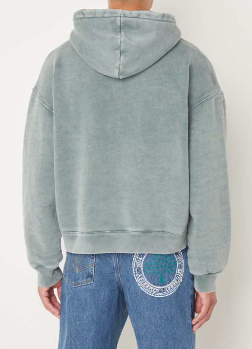 Axel Arigato Basket oversized hoodie met logoborduring  - achterkant mint