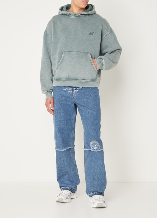 Axel Arigato Basket oversized hoodie met logoborduring  - voorkant 3 mint