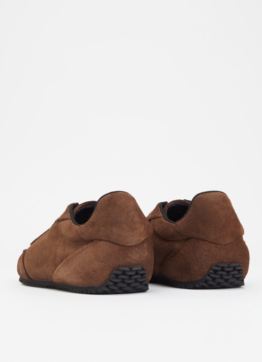 Axel Arigato Daze Runner sneaker van suède - achterkant 5 donkerbruin