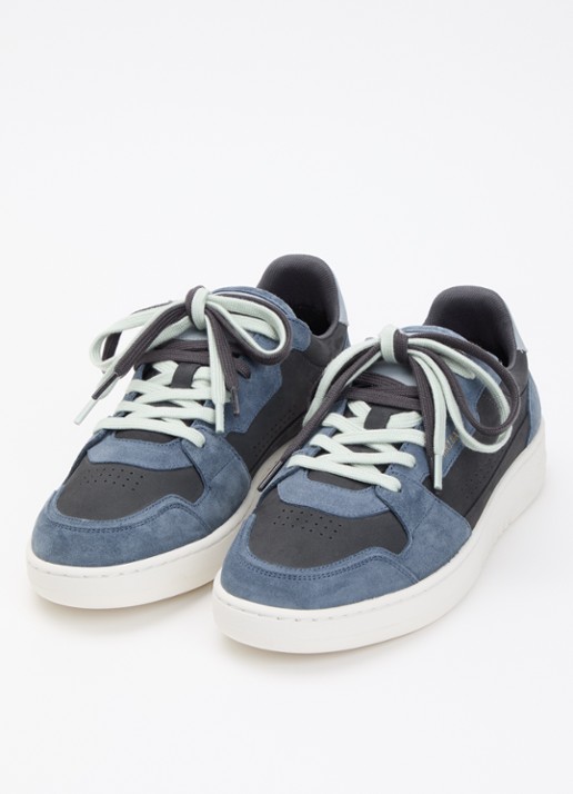 Axel Arigato Dice Lo sneaker van nubuck met suède details - detail staalblauw