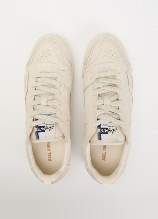 Axel Arigato Dice Patchwork sneaker van nubuck met logo - detail 3 beige