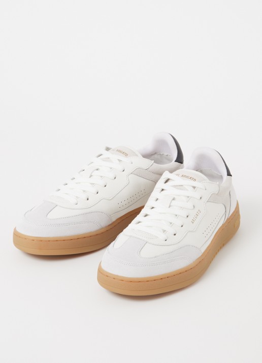 Axel Arigato Dice-T-Toe sneaker van leer met suède details - detail gebroken wit