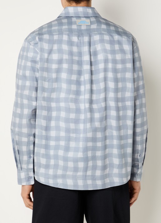 Axel Arigato Distort Gingham overhemd met ruitdessin - achterkant grijs