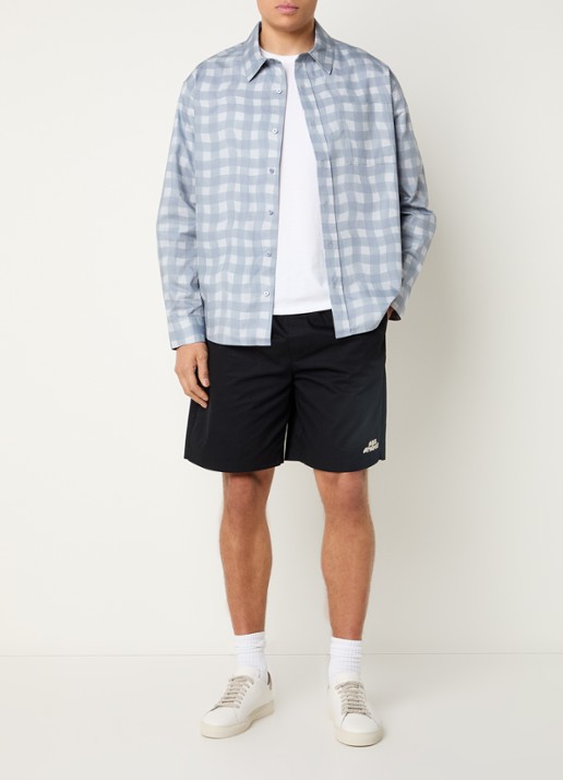 Axel Arigato Distort Gingham overhemd met ruitdessin - voorkant 4 grijs