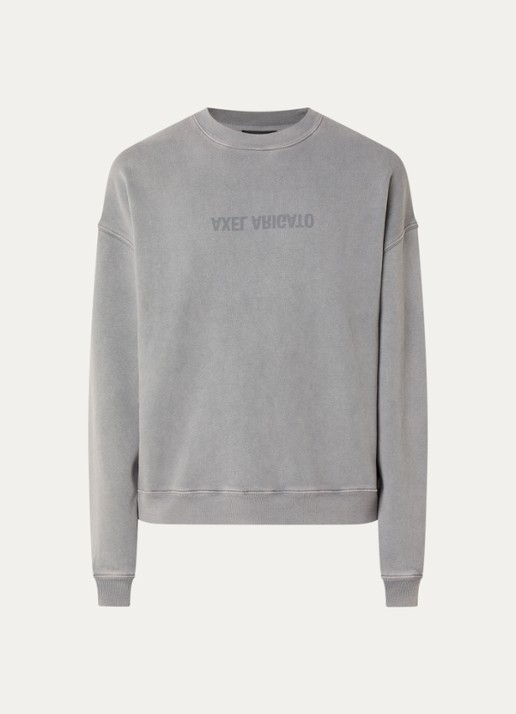 Axel Arigato Distort sweater met logo - voorkant grijs