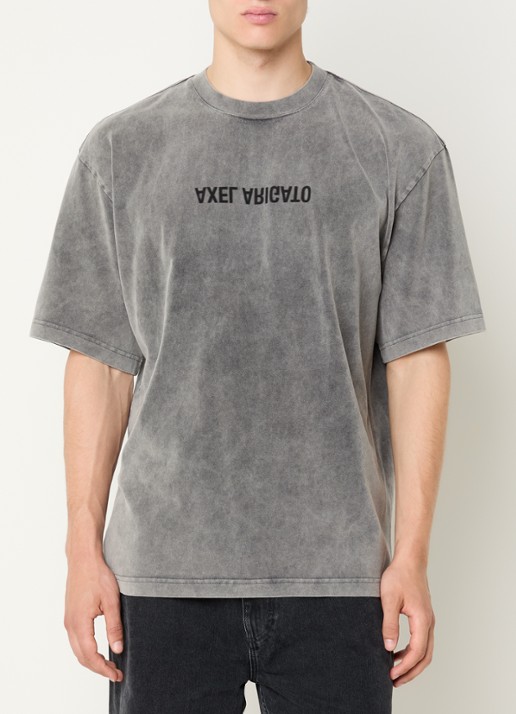 Axel Arigato Distort T-shirt met logoprint - detail zwart