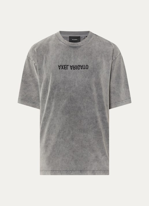 Axel Arigato Distort T-shirt met logoprint - voorkant 2 zwart