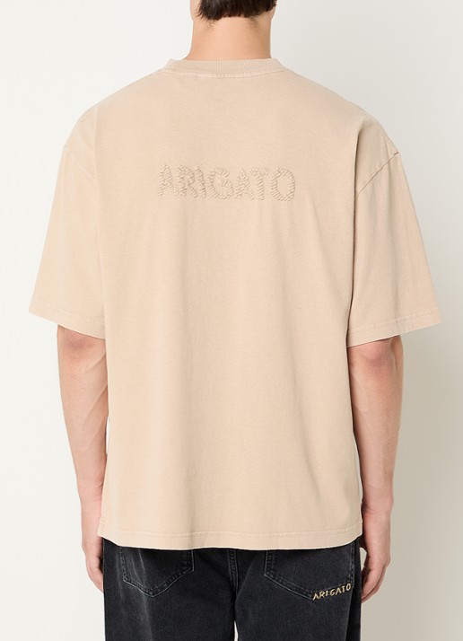 Axel Arigato Hayden T-shirt met logoborduring - achterkant beige