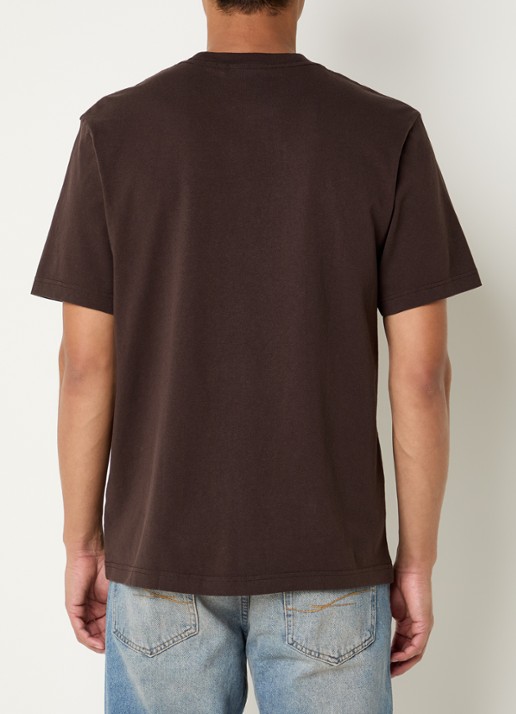Axel Arigato Legacy T-shirt met logo - achterkant 4 donkerbruin