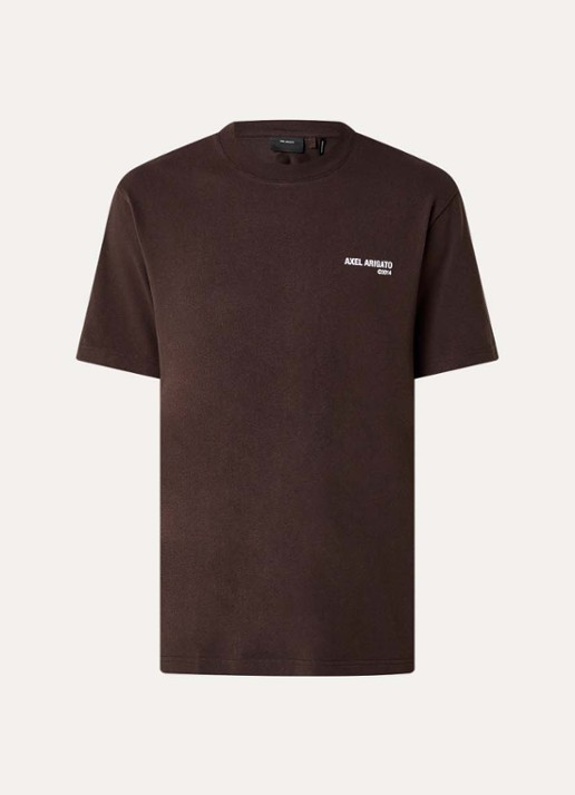 Axel Arigato Legacy T-shirt met logo - voorkant donkerbruin