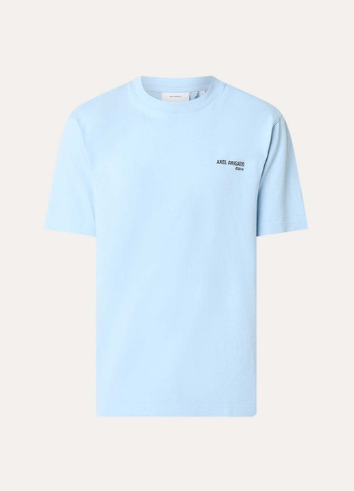 Axel Arigato Legacy T-shirt met logo - voorkant 2 lichtblauw