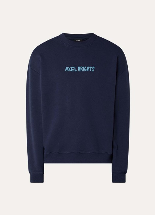 Axel Arigato Norton sweater met logo - voorkant 2 donkerblauw