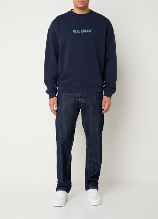 Axel Arigato Norton sweater met logo - voorkant 3 donkerblauw