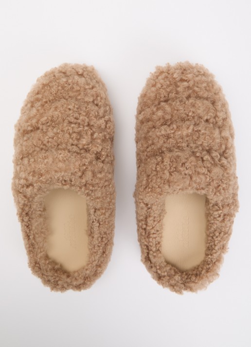 Axel Arigato Snail Shearling muiltje van teddy - detail 4 gebroken wit
