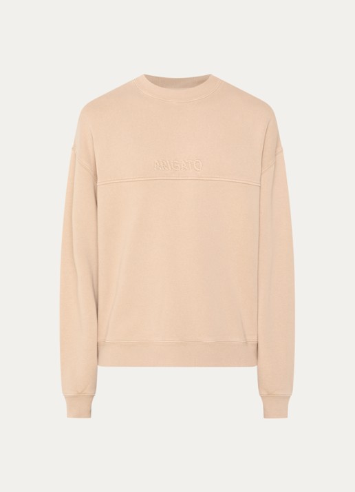 Axel Arigato Sweater met logoborduring - voorkant 3 camel