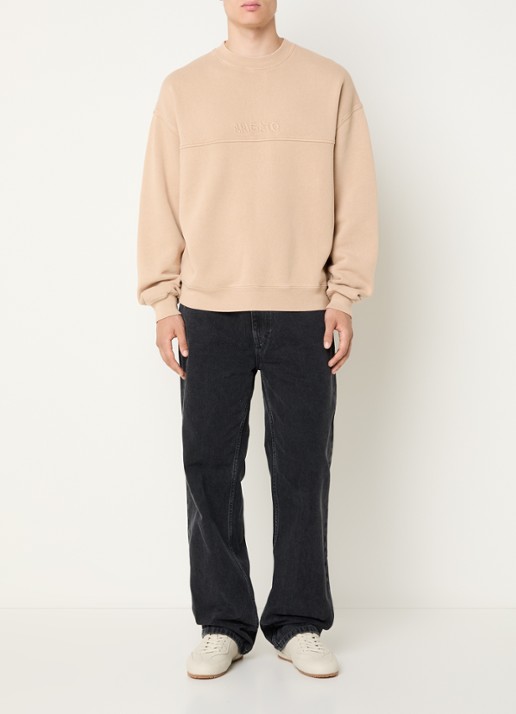Axel Arigato Sweater met logoborduring - voorkant 4 camel
