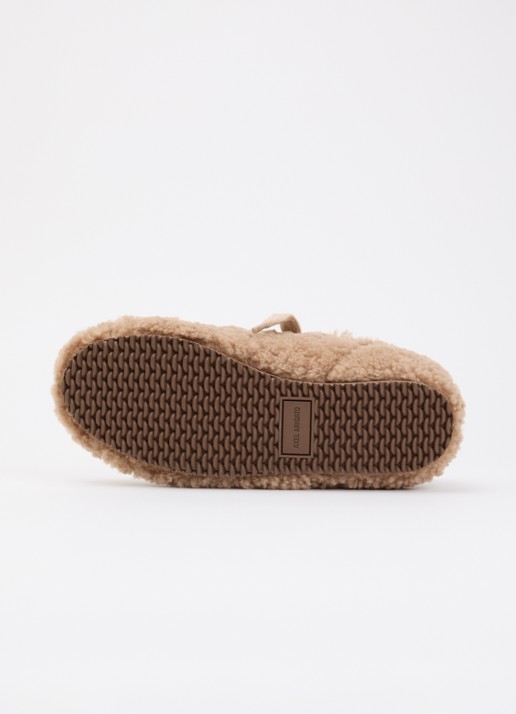 Axel Arigato Tact Shearling sneaker van teddy - detail 5 camel