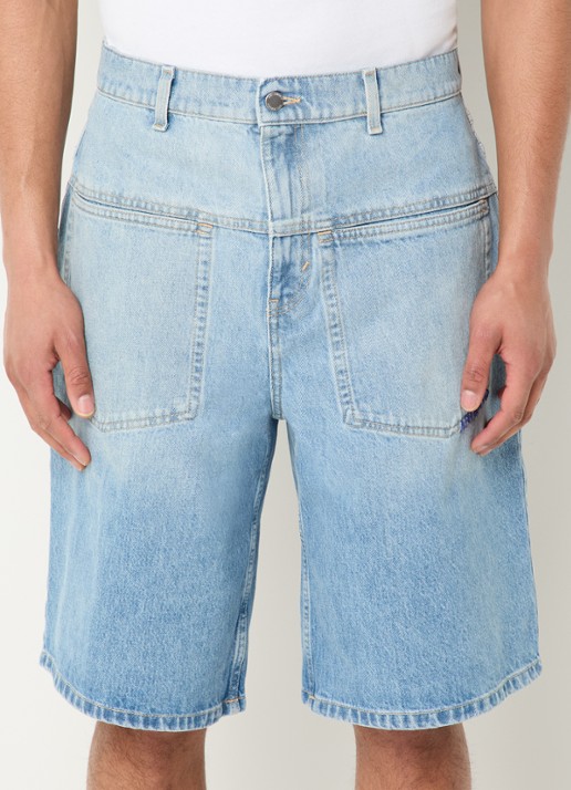 Axel Arigato Wide fit korte broek van denim met lichte wassing