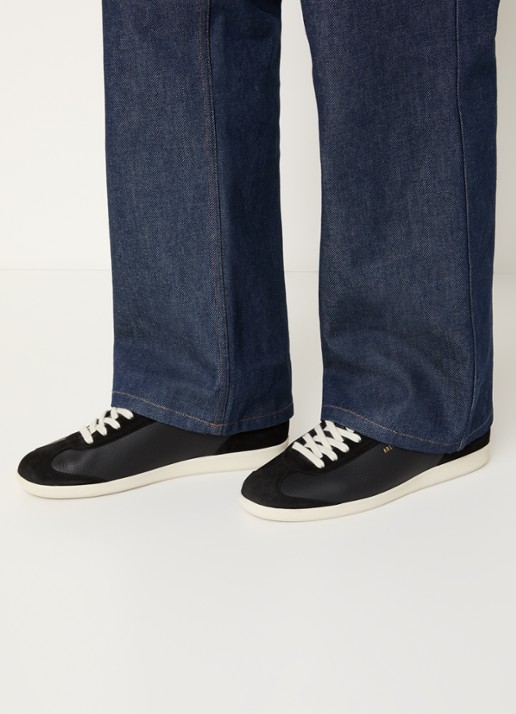 Axel Arigato Zane sneaker van leer met details van suède  - voorkant 2 zwart