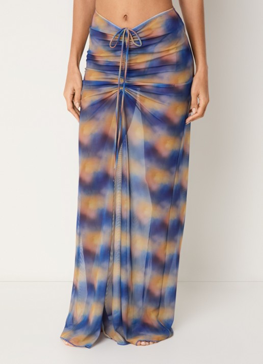 Aya Label The Athena maxi strandrok van mesh - detail 4 blauw