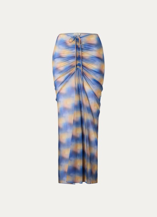 Aya Label The Athena maxi strandrok van mesh - voorkant 2 blauw