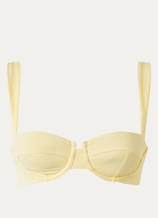 Aya Label The Clio balconette bikinitop met beugel en uitneembare vulling - voorkant lichtgeel