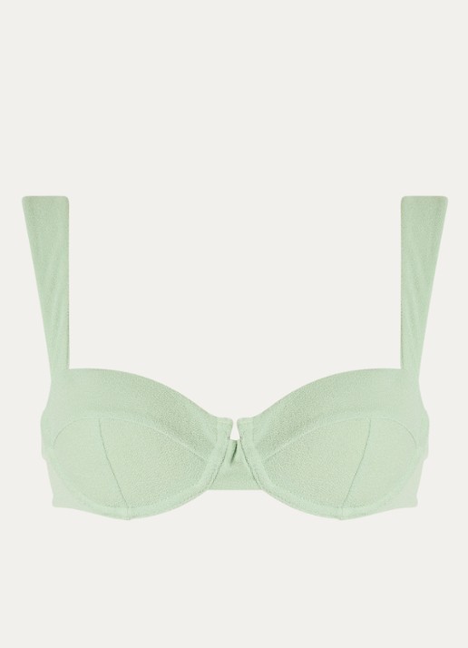 Aya Label The Clio balconette bikinitop met beugel en uitneembare vulling - voorkant 4 groen