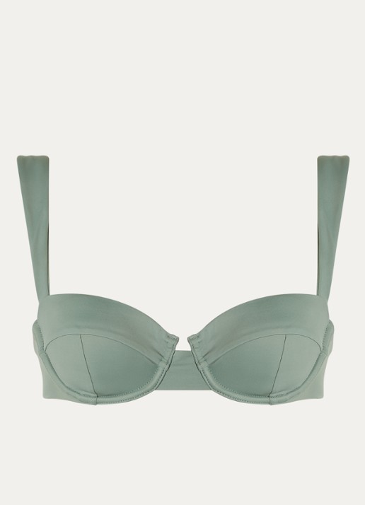 Aya Label The Clio balconette bikinitop met beugel en uitneembare vulling - voorkant mosgroen