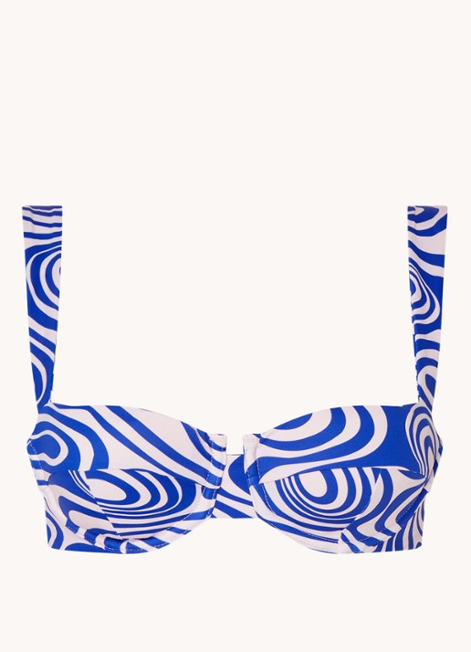 Aya Label The Clio balconette bikinitop met beugel en uitneembare vulling - voorkant blauw
