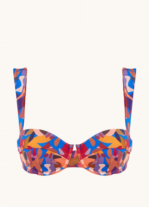 Aya Label The Clio balconette bikinitop met beugel en uitneembare vulling - voorkant oranjerood