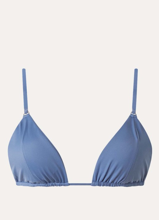 Aya Label The Melia triangel bikinitop met uitneembare vulling - voorkant staalblauw