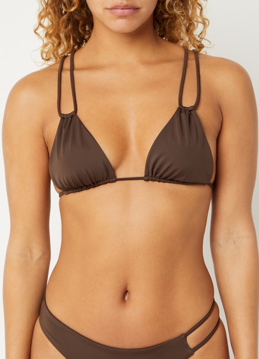 Aya Label The Rhea triangel bikinitop met uitneembare vulling - voorkant 5 donkerbruin