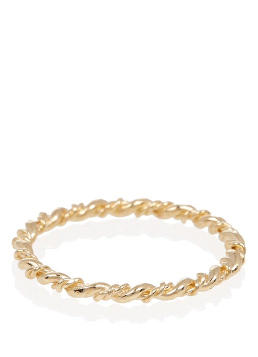 Aynur Abbott Golden pinkring 8 karaat - voorkant goud