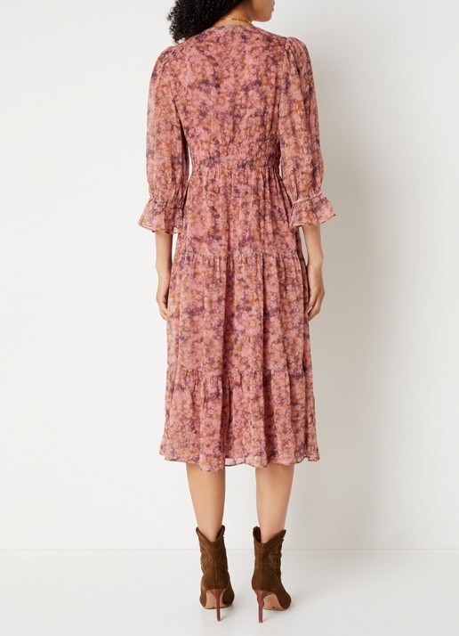 ba&sh Aema maxi tuniekjurk met print - achterkant 3 roze