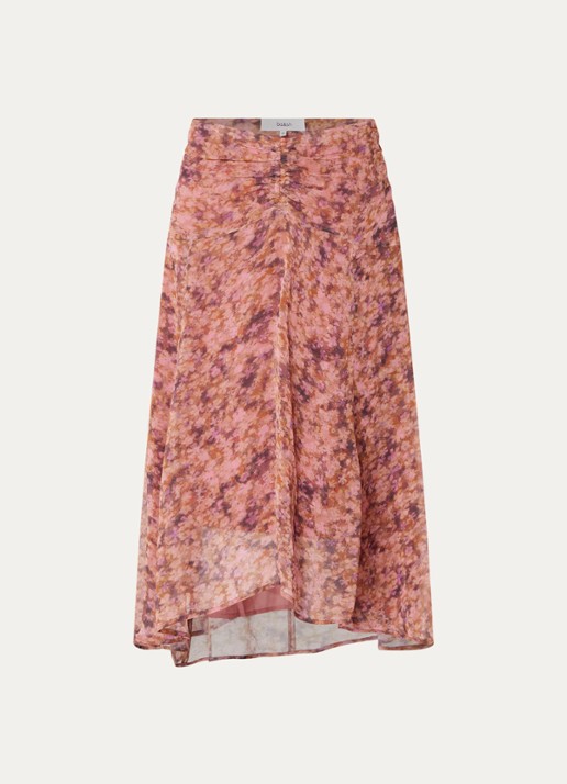 ba&sh Aimee midi rok met print - voorkant roze
