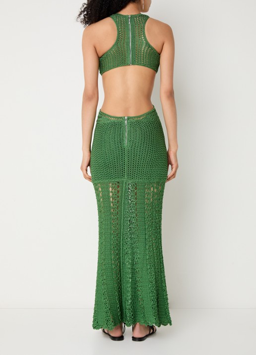 ba&sh Alaga maxi halterjurk met cut-out detail - achterkant 4 groen