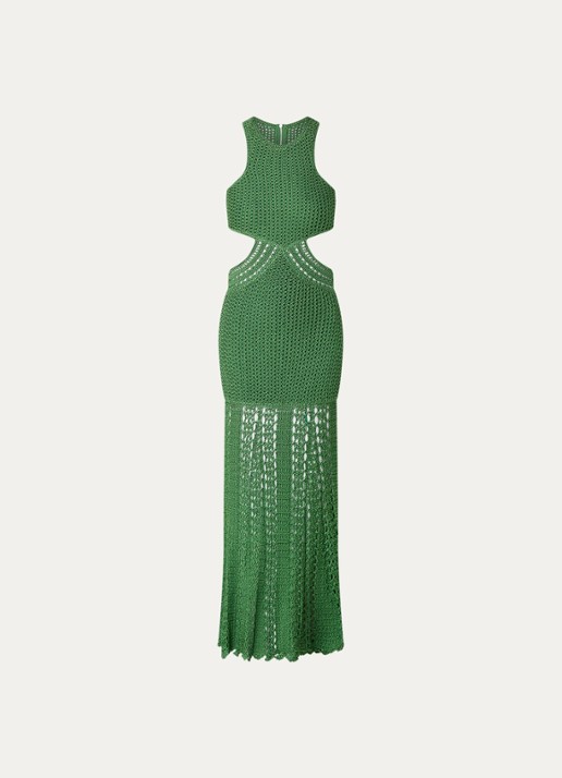ba&sh Alaga maxi halterjurk met cut-out detail - voorkant 2 groen